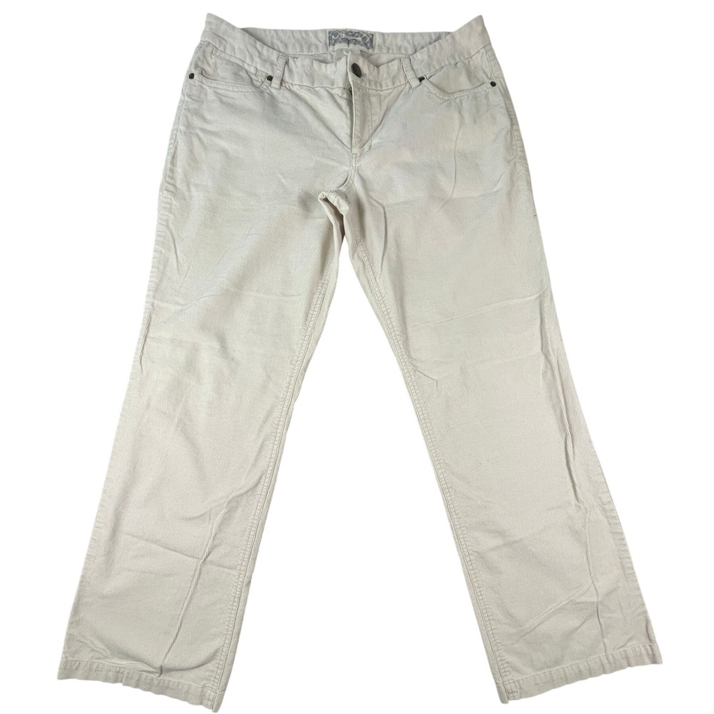 J.Crew Corduroy Pants Womens 14R Cream Bootcut Stretch Cotton Casual Mid Rise
